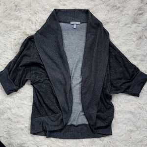 Sz XL Gray Buttonless Cardi w/ Stripe Details